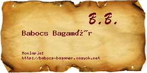Babocs Bagamér névjegykártya